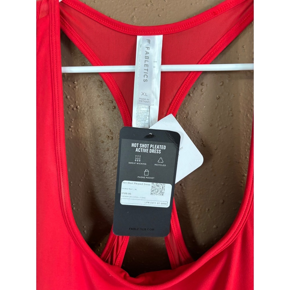 Fabletics Hot Shot Pleated Active Dress Heated Red XL - Picture 5 of 9